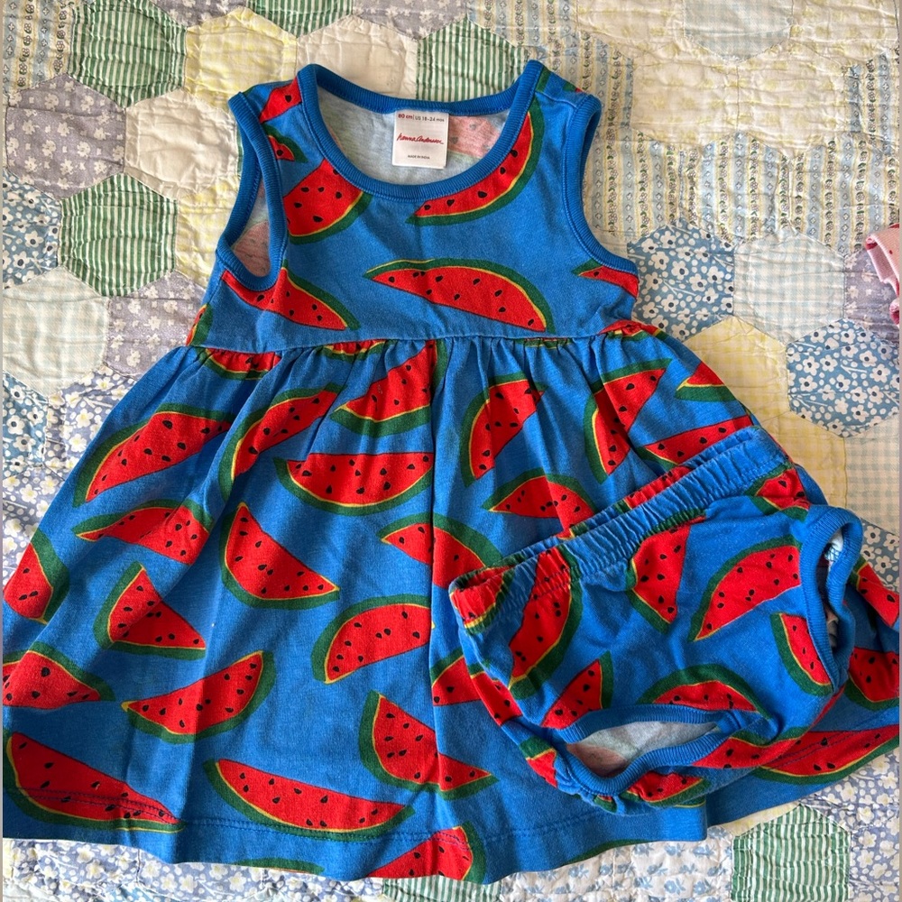 Hanna Andersson Watermelons Tunic/Bloomer Set